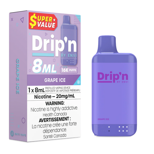 Drip'n by Envi 8ML Disposable - Grape Ice