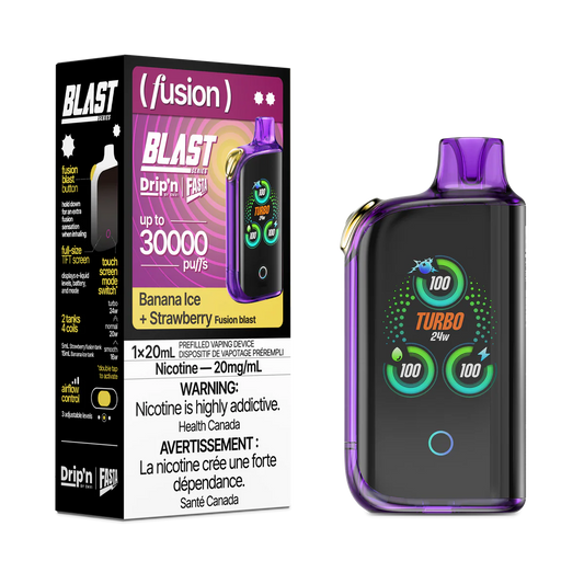 Drip'n by Envi x Fasta Blast 30K Banana Ice + Strawberry (Fusion)