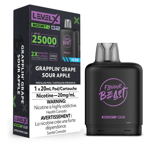 Level X Flavour Beast Boost G2 Grapplin' Grape Sour Apple Iced