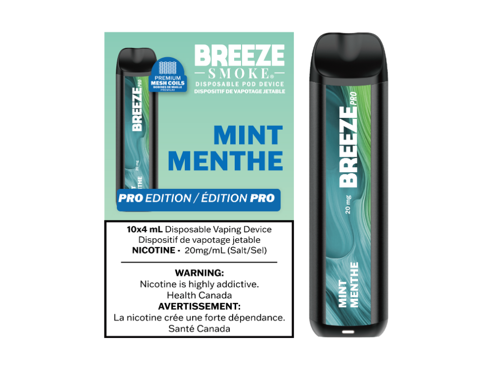 Breeze Pro 20mg 2000 Puffs 4mL Disposable Vape - Mint