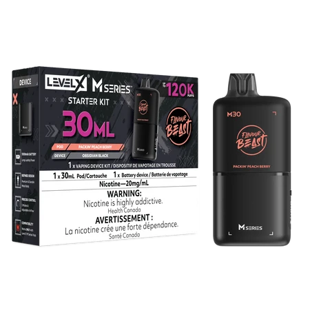 Level X M Series Starter Kit 30ml - Flavour Beast - Packin' Peach Berry