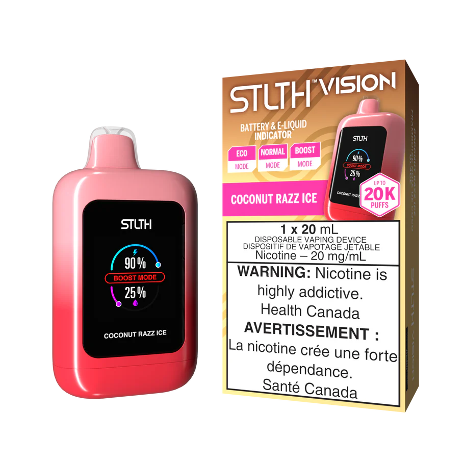 STLTH VISION DISPOSABLE VAPE 20K - COCONUT RAZZ ICE