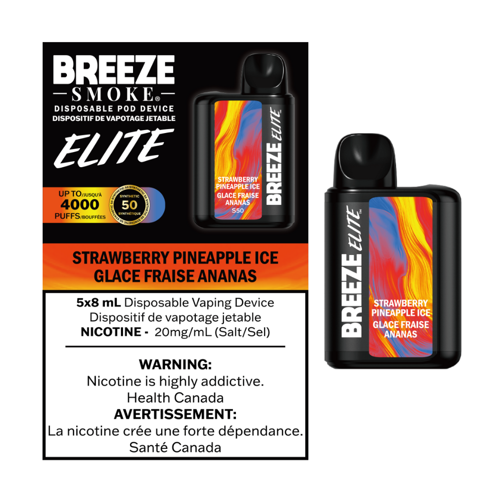 Breeze Elite S50 8mL Disposable Vape - Strawberry Pineapple Ice
