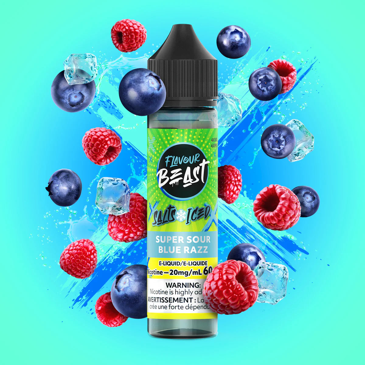 Flavour Beast E-Liquid Super Sour Blue Razz (Iced)