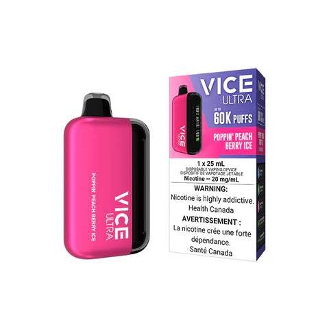 VICE ULTRA DISPOSABLE VAPE 60K - POPPIN' PEACH BERRY ICE