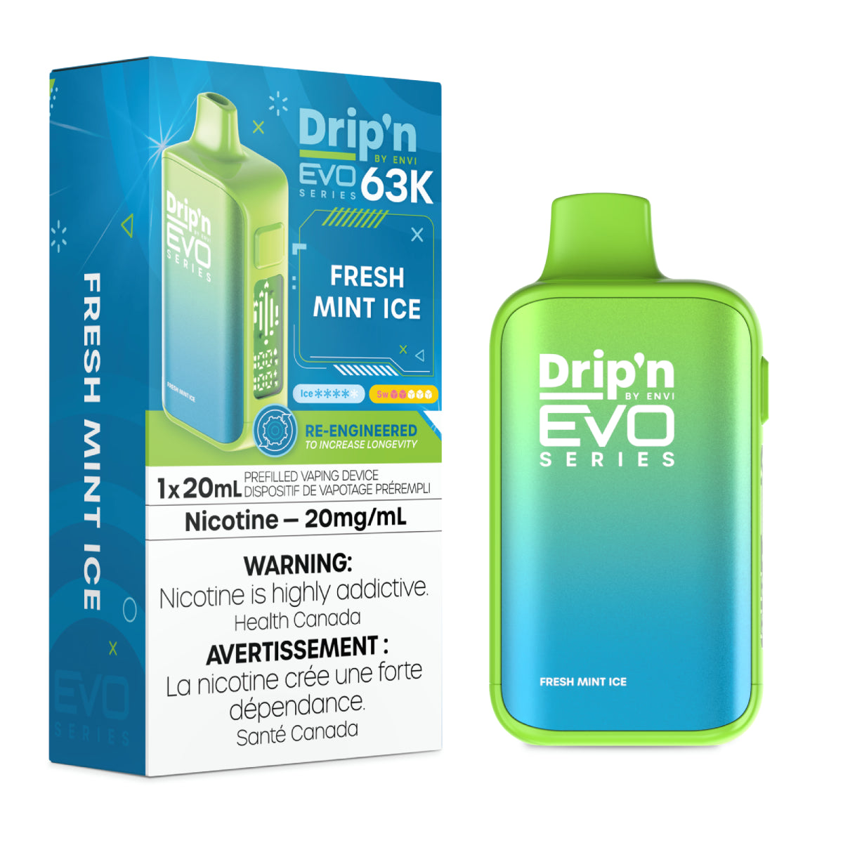 Drip'n by Envi EVO 63K Disposable - Fresh Mint Ice