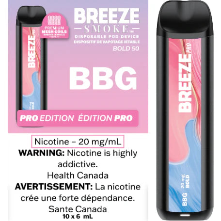 Breeze Pro 20mg 2000 Puffs 4mL Disposable Vape - Pink G (BBG)