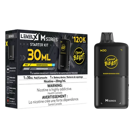 Level X M Series Starter Kit 30ml - Flavour Beast - Bussin Banana Iced
