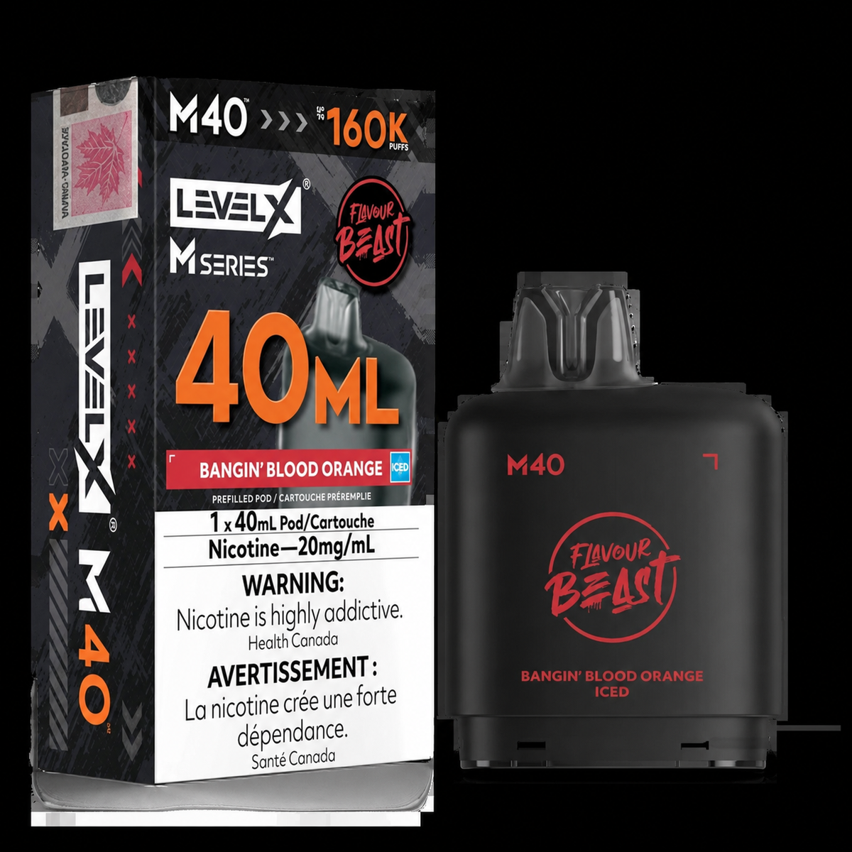Level X M Series Pod 40ml - Flavour Beast - Bangin' Blood Orange Iced