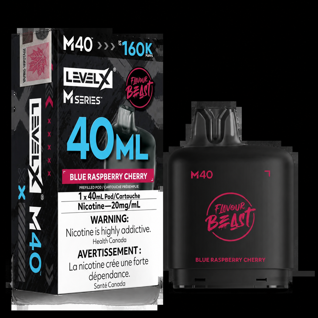 Level X M Series Pod 40ml - Flavour Beast - Blue Raspberry Cherry