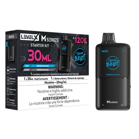 Level X M Series Starter Kit 30ml - Flavour Beast - Bomb Blue Razz
