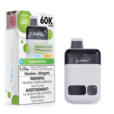 Apple Kiwi Ice - CAPSL 60K Disposable Vape by Flavour Beast