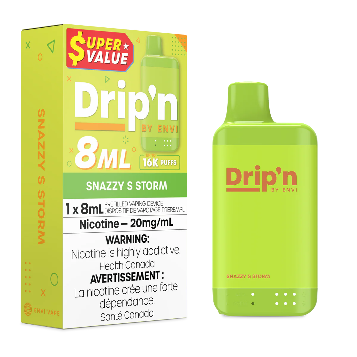 Drip'n by Envi 8ML Disposable - Snazzy S Storm