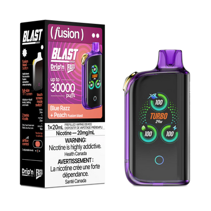 Drip'n by Envi x Fasta Blast 30K Blue Razz + Peach (Fusion)