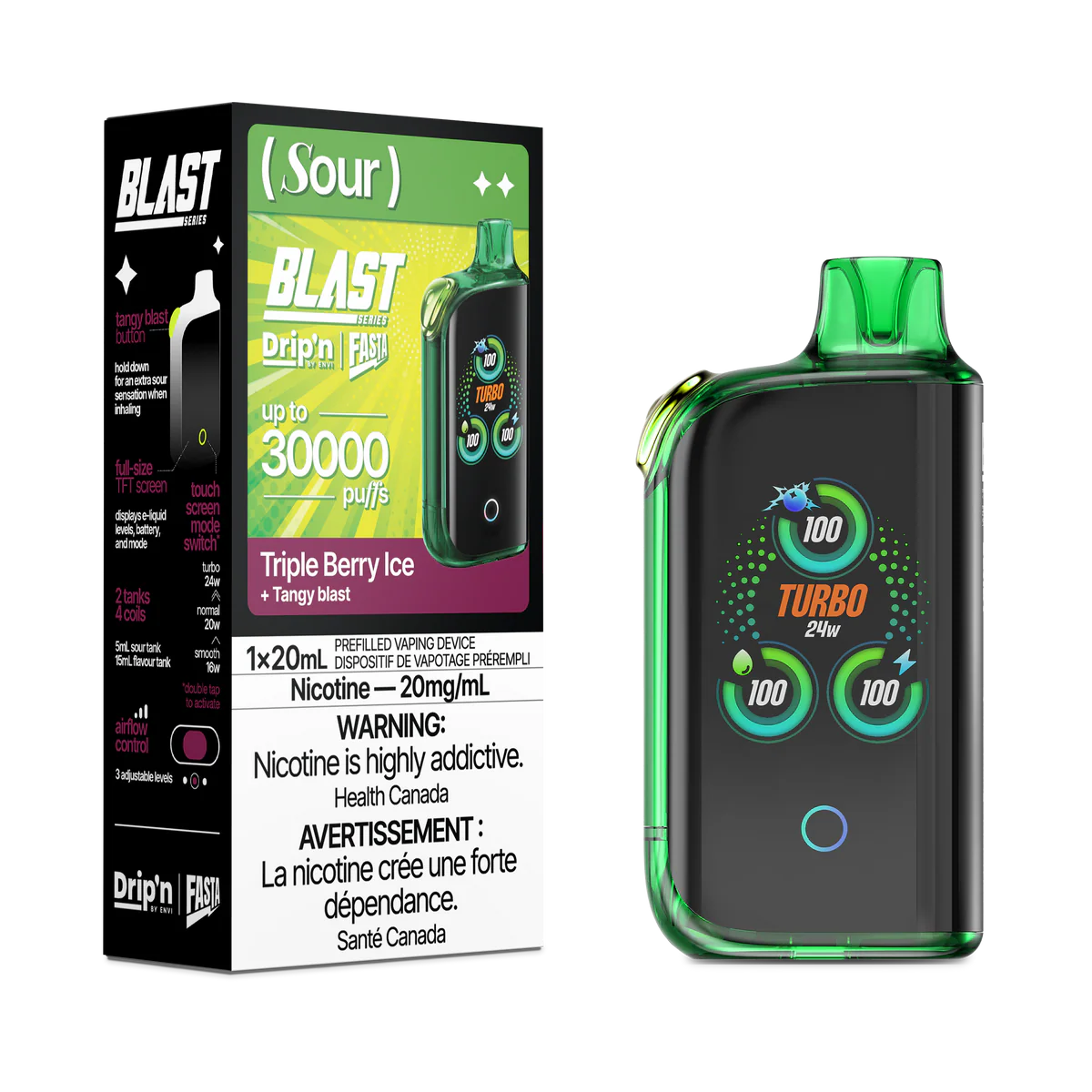 Drip'n by Envi x Fasta Blast 30K Triple Berry Ice (Sour)