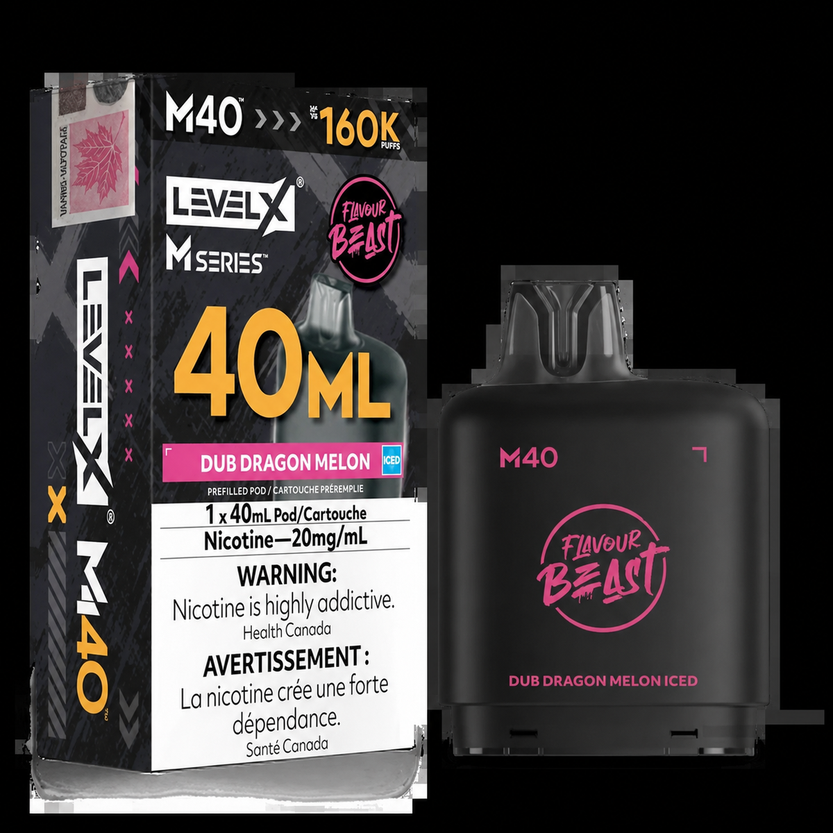 Level X M Series Pod 40ml - Flavour Beast - Dub Dragon Melon Iced