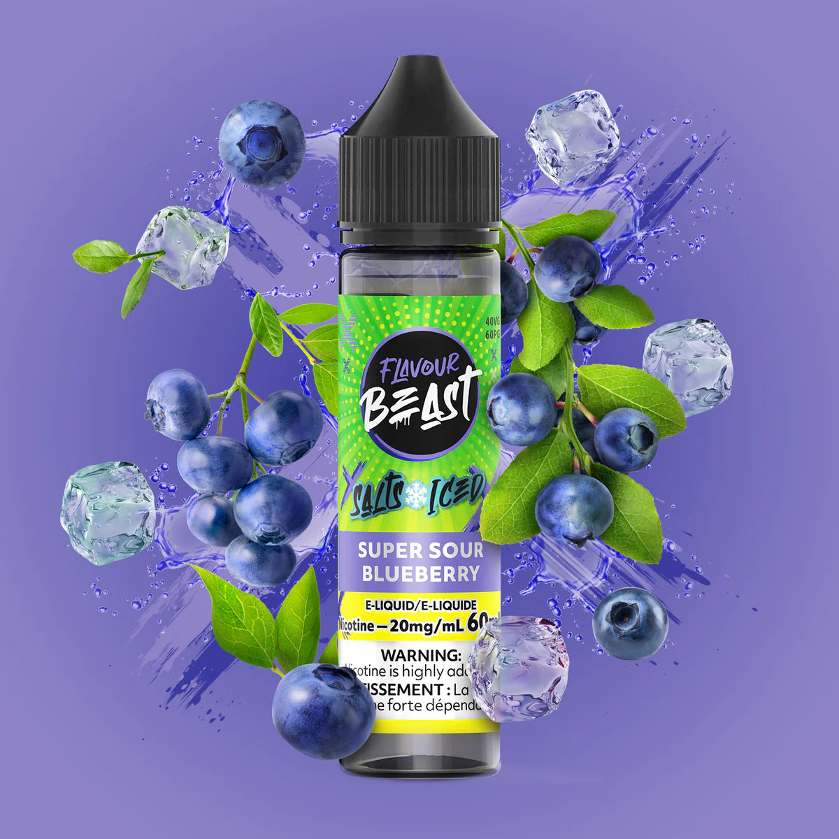 Flavour Beast Salt Juice E-Liquid - Super Sour Blueberry Iced