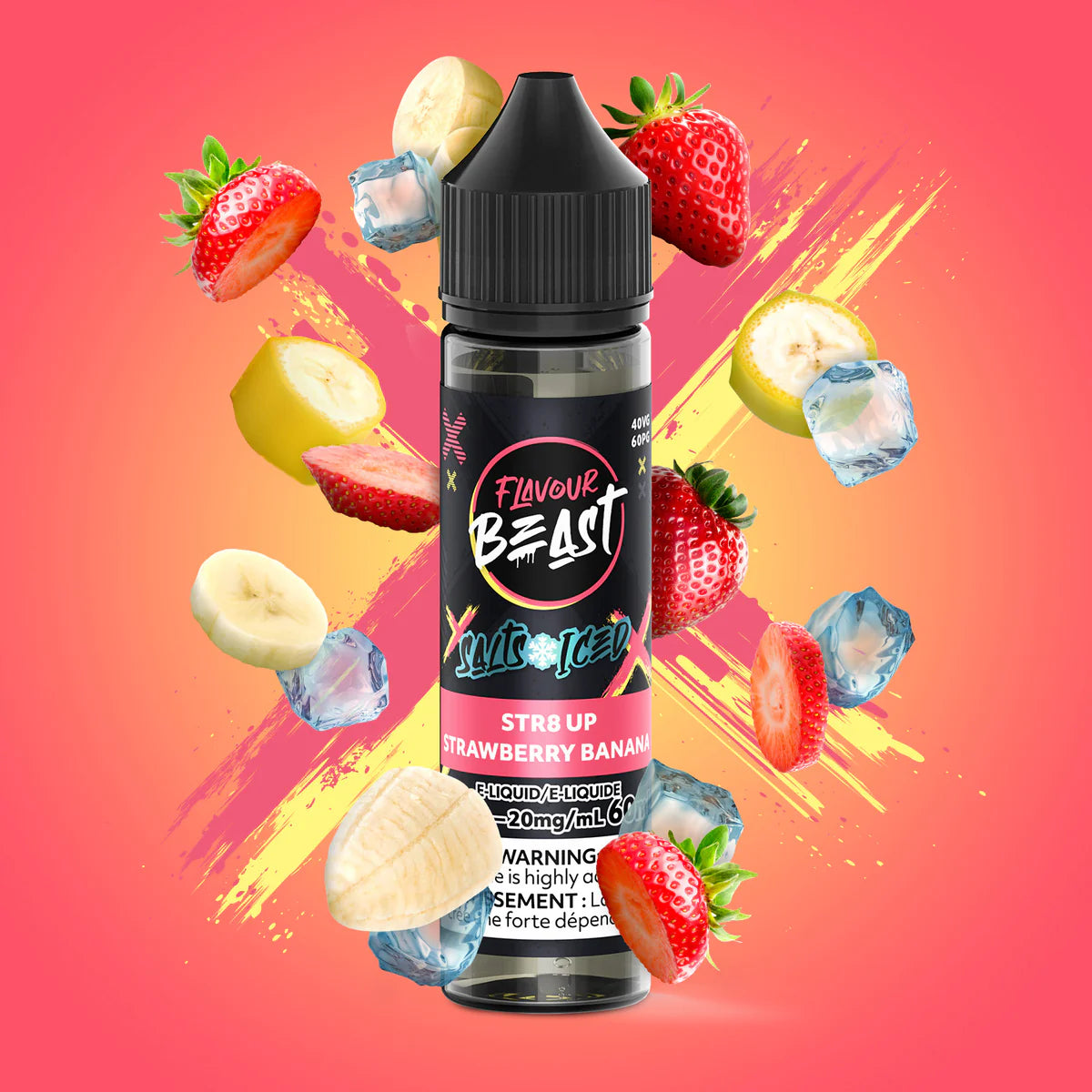 Flavour Beast Salt - STR8 UP Strawberry Banana Iced