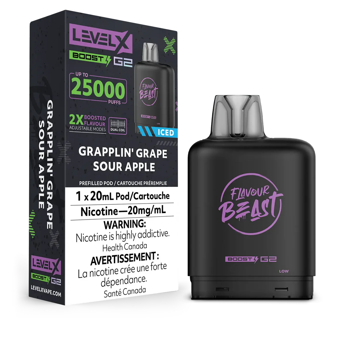 Level X Flavour Beast Boost G2 Grapplin' Grape Sour Apple Iced