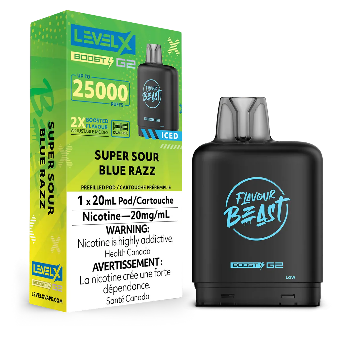 Level X Flavour Beast Boost G2 Super Sour Blue Razz Iced