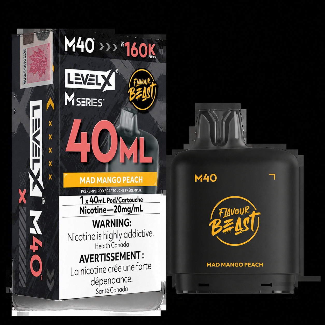 Level X M Series Pod 40ml - Flavour Beast - Mad Mango Peach