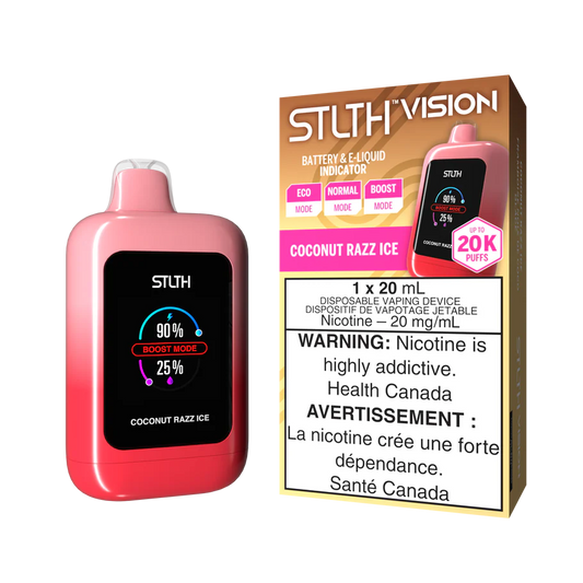 STLTH VISION DISPOSABLE VAPE 20K - COCONUT RAZZ ICE