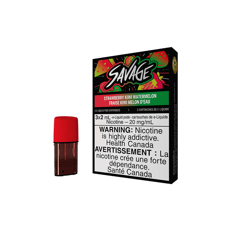 STLTH POD PACK SAVAGE - STRAWBERRY KIWI WATERMELON (3 PACK) 20mg/mL