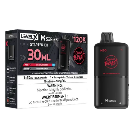 Level X M Series Starter Kit 30ml - Flavour Beast - Sic Strawberry Iced