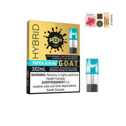 Pop Hit Hybrid G.O.A.T Pod (Pack of 3) - Tropical Blue Razz 20mg/mL