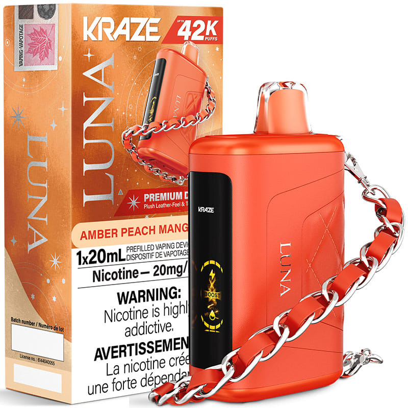 Amber Peach Mango Ice - Kraze Luna 42K Disposable Vape