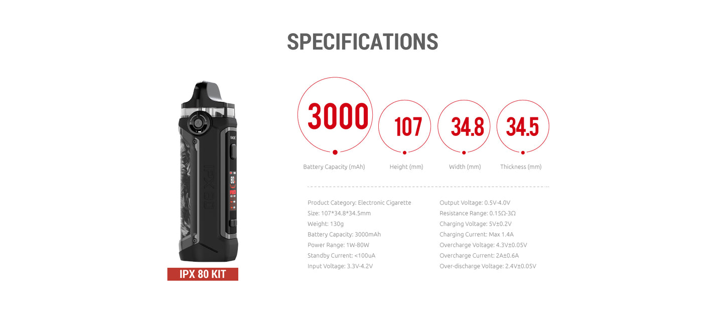 SMOK IPX 80 POD KIT [CRC] Black carbon fiber