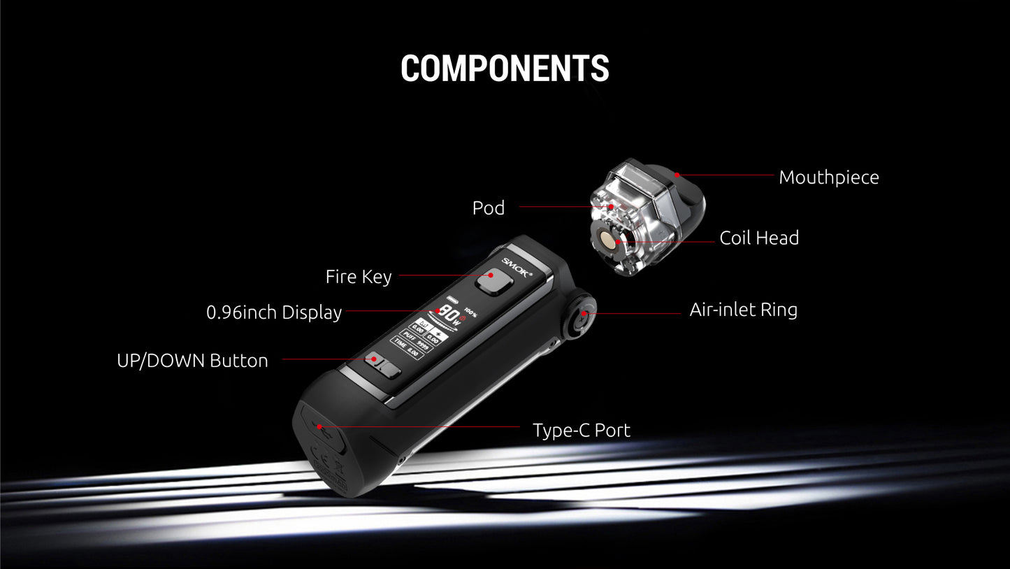 SMOK IPX 80 POD KIT [CRC] Black carbon fiber